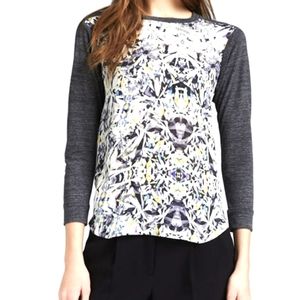 Rebecca Taylor silk diamond printed baseball tee